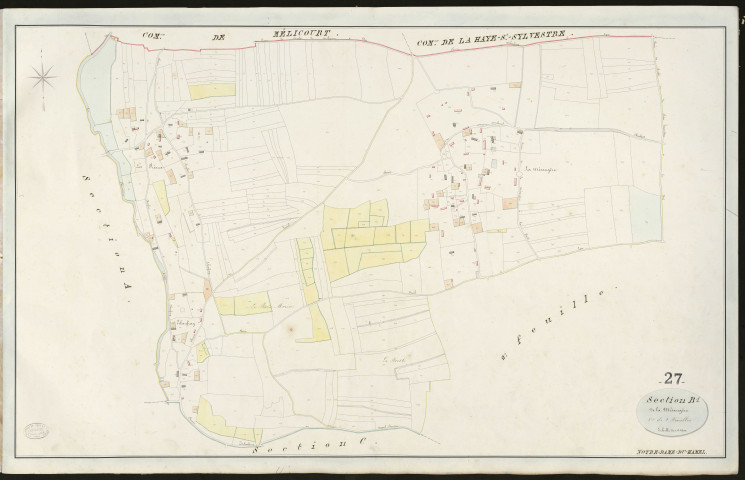 Notre-Dame-du-Hamel. Section B _ de la Mésangère _ 1ère de 2 feuilles _ Echelle de 1 à 2500