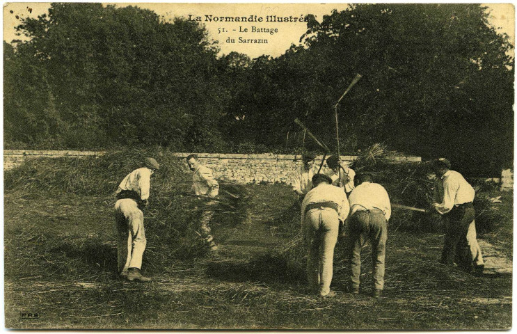Divers. La Normandie illustrée. - Le Battage du Sarrazin.
