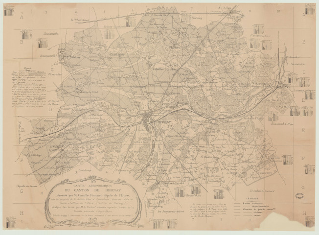 Carte agronomique des cantons de l'arrondissement de Bernay Bernay