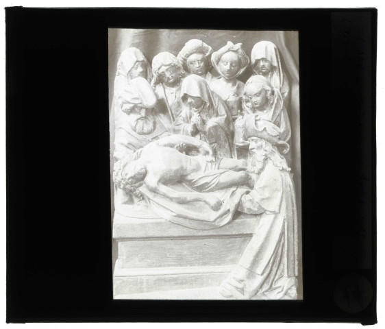 Église de Saint-Victor-de-Chrétienville (Eure), bas-relief en bois, mise au tombeau.