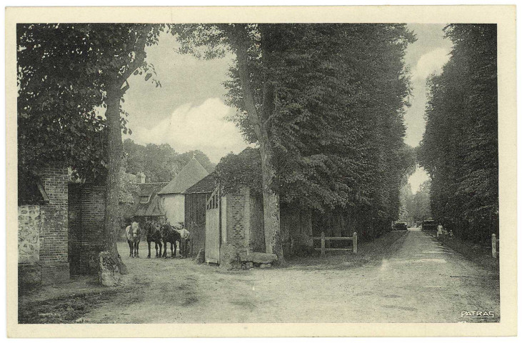 Morainville-sur-Damville. Bois Giroult Entrée de la ferme, avenue d'arrivée du château.