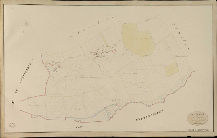 Saint-Christophe-sur-Avre. Section B _ de la Rayrie _ 3e de 4 Feuilles