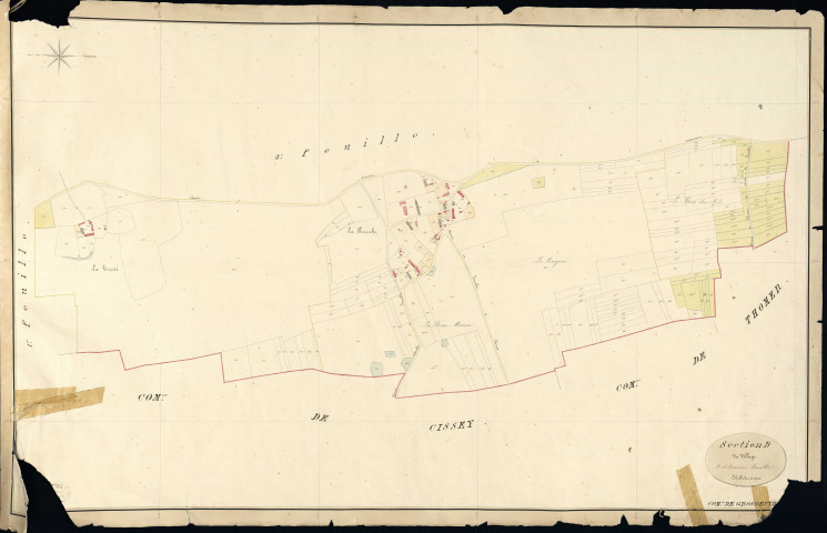 Grossœuvre. Section D _ du Village _ 3e et dernière Feuille