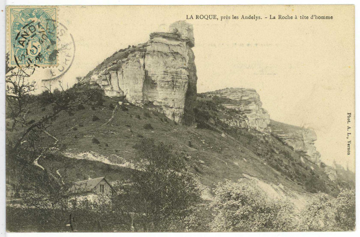 Roquette (La). La Roque, près les Andelys. - La Roche à Tête d'homme.