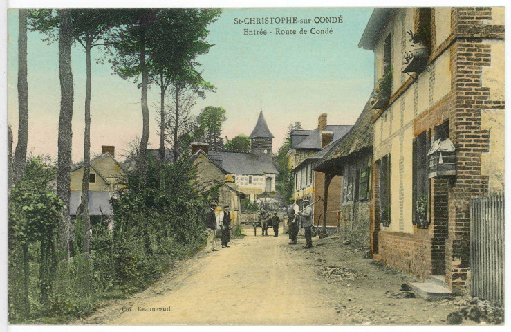 Saint-Christophe-sur-Condé. Entrée - Route de Condé.
