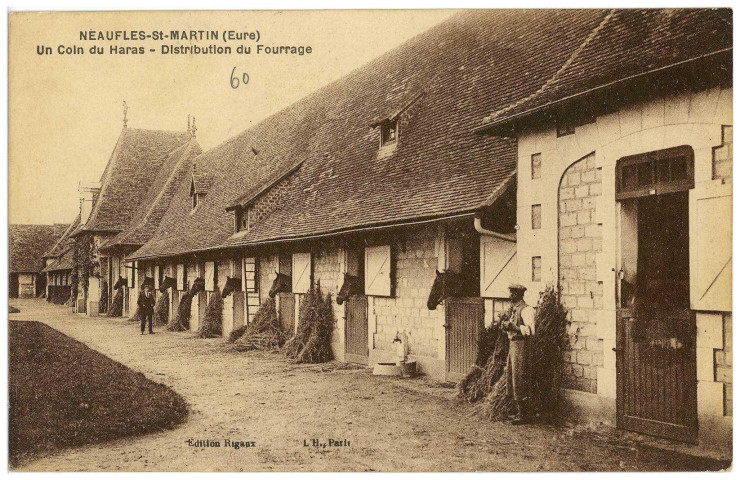 Neaufles-Saint-Martin. Un coin du Haras - Distribution du Fourrage.