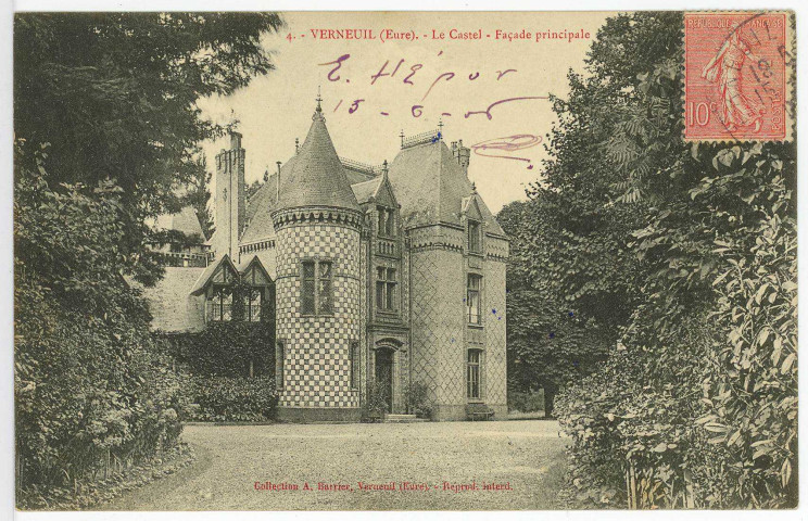 Verneuil-sur-Avre. Le Castel - Façade principale.