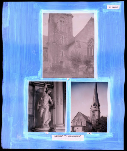 "Églises rurales du département de l'Eure" du chanoine Bonnenfant tome II, planche LXXXIII Lieurey (Eure) et Longchamps (Eure).