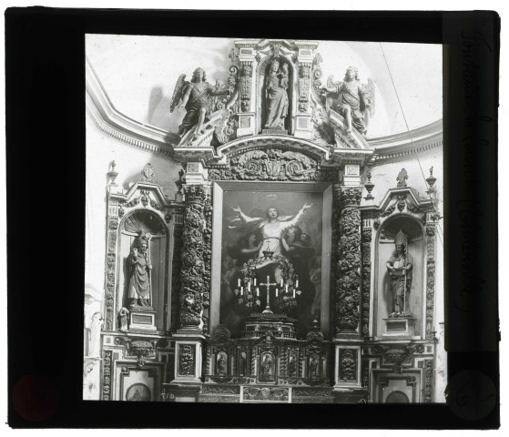 Église de Fontaine-la-Louvet (Eure), autel-retable.