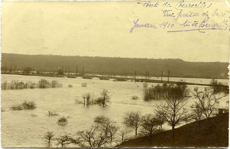Courcelles-sur-Seine. [Une prise de la côte de Courcelles - janvier 1910].