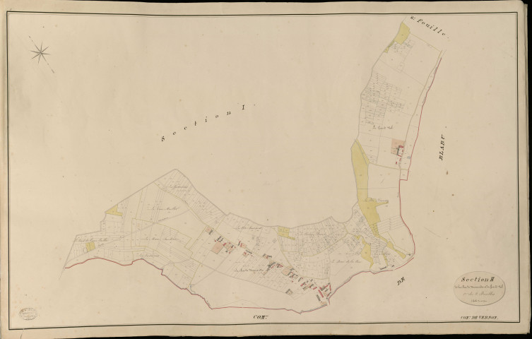 Vernon. Section H _ de la Rue de Normandie et du Grand Val _ 1re de 2 Feuilles