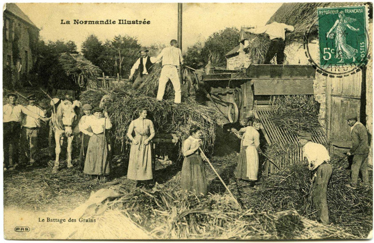 Divers. La Normandie illustrée. - Le Battage des Grains.