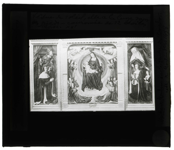 Cathédrale de Moulins (Allier), tableau de Maître de Moulins dit Jean Hey « Triptyque de la Vierge à l'enfant ».