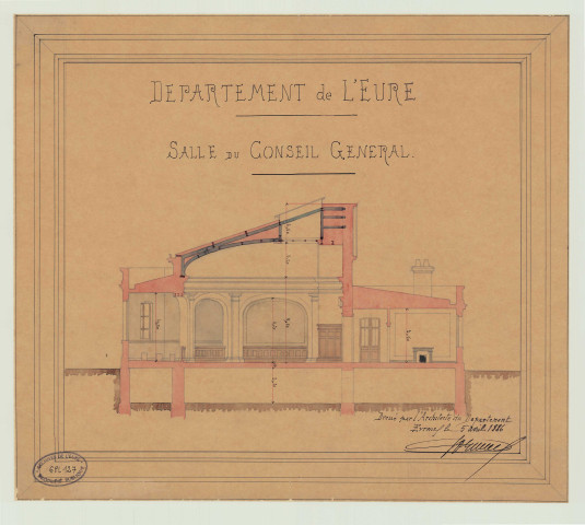 Evreux _"Salle du Conseil général". Préfecture.