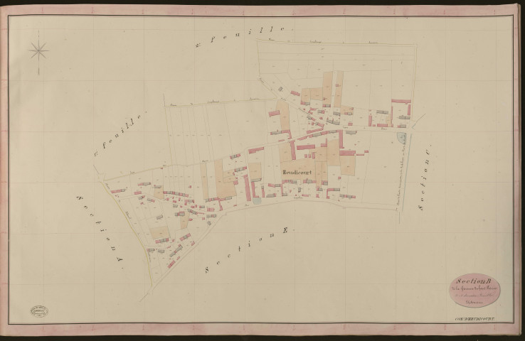 Heudicourt. Section B _ de la Garenne du haut Poirier _ 3e et dernière Feuille