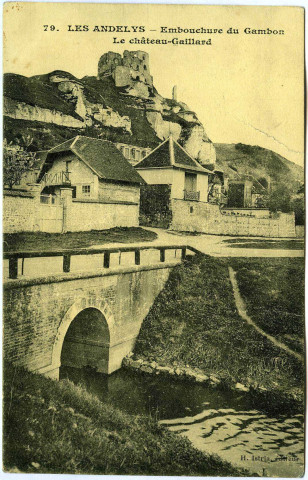 Andelys (Les). Embouchure du Gambon - Le Château Gaillard.