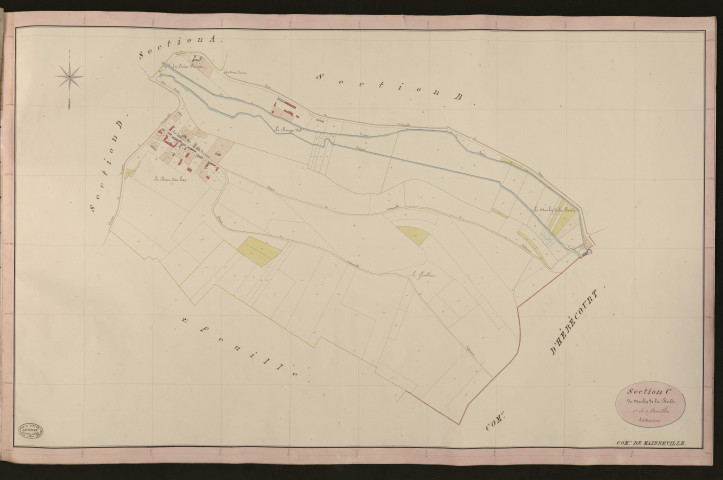 Mainneville. Section C _ du Moulin de la Bonde _ 1re de 2 Feuilles