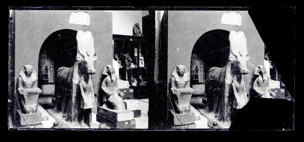 Salle et collections d'un musée égyptien.
