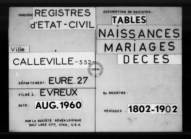 Tables (1802-1902)