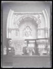 Moulage du tympan de la porte de l'ancien cloître de la cathédrale de Reims (Marne), exposé au musée du Trocadéro de Paris (Seine).