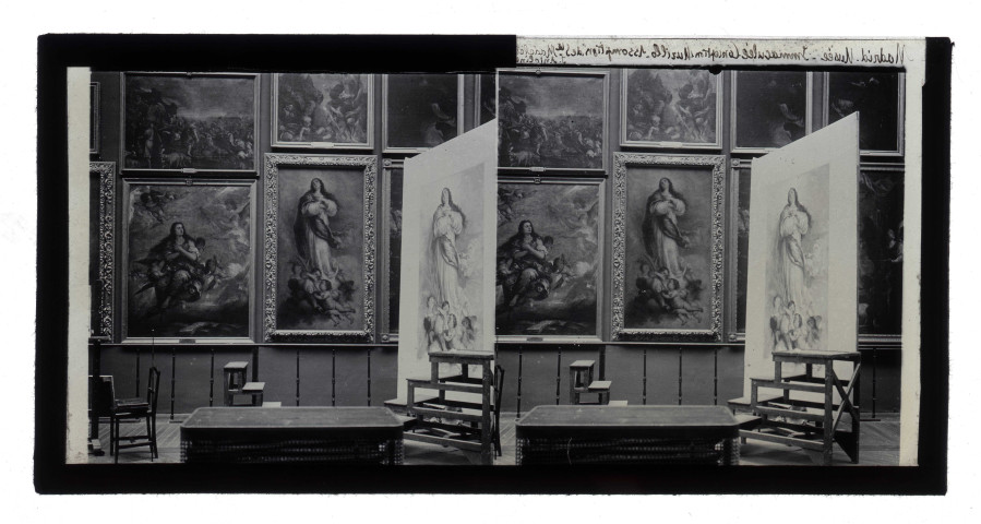 Musée de Madrid, tableaux représentant l'Immaculée Conception de Murillo et l'Assomption de Sainte-Madeleine et Saint-Antolino.