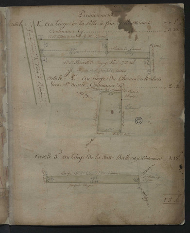 Villiers-en-Vexin - "Plan géométrique du corps de ferme ... acquis par Mr Guesnier". *