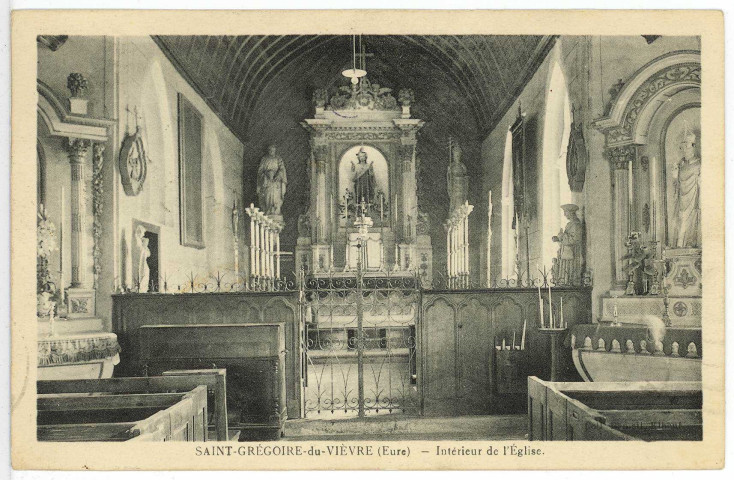 Saint-Grégoire-du-Vièvre. Intérieur de l'Eglise.
