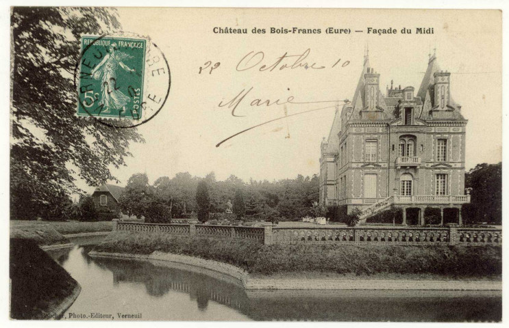 Barils (Les). Château des Bois-Francs. Façade du Midi.