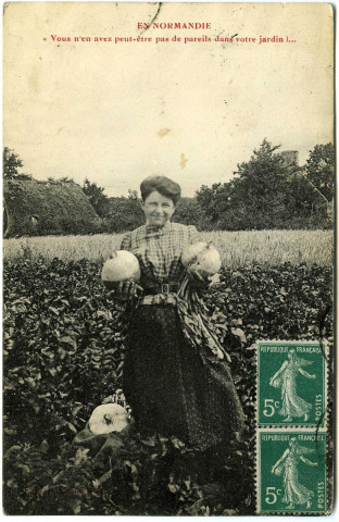 Divers. En Normandie. - "Vous n'en avez peut-être pas de pareils dans votre jardin" !...