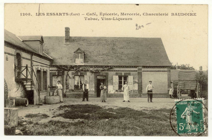 Essarts (Les). Café, Epicerie, Mercerie, Charcuterie BAUDOIRE-Tabacs, Vins - Liqueurs.