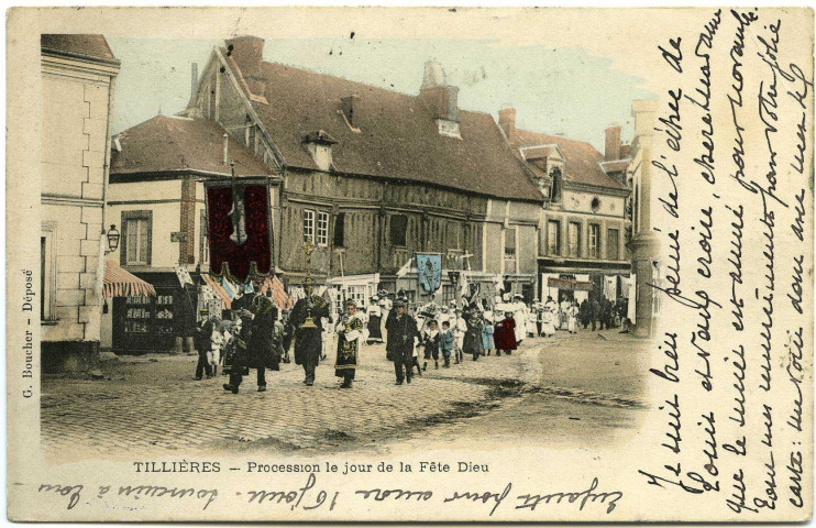 Tillières-sur-Avre. Tillières. - Procession le jour de la Fête Dieu.