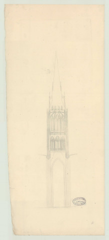 Evreux _Cathédrale. Projet de restauration de la flèche.