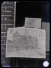 Abbaye Saint-Ouen de Rouen (Seine-Maritime), dessin de la face du logis abbatiale extrait de l'ouvrage d'Antoine Boyer.