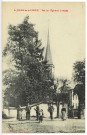 Saint-Julien-de-la-Liègue. Vue sur l'Eglise et la Mairie.