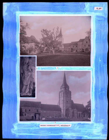 "Églises rurales du département de l'Eure" du chanoine Bonnenfant tome II, planche XC Le Mesnil-Jourdain (Eure) et Mézières-en-Vexin (Eure).