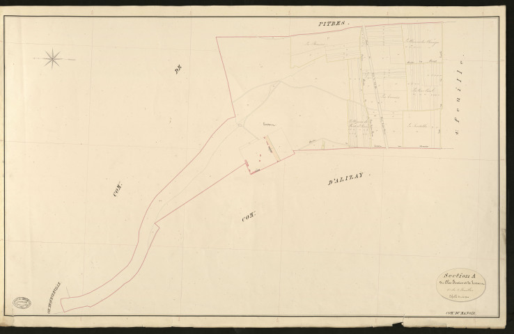 Manoir-sur-Seine (Le). Section A _ du Clos Fossieu et de Lessain _ 1re de 2 Feuilles