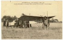 Barre-en-Ouche (La). Fête d'aviation, 11 septembre. Lusseti, Archimède, sur monoplan Blériot, moteur Viale de 50hp. Avant le départ.