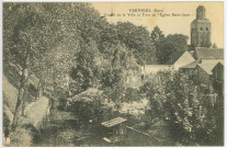 Verneuil-sur-Avre. Fossés de la Ville et Tour de l'Eglise Saint-Jean.