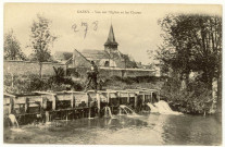Gasny. Vue sur l'Eglise et les Chutes.