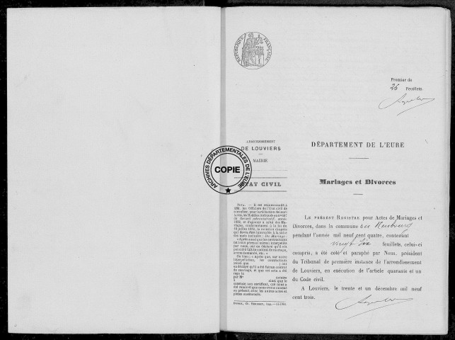 Mariages 1904