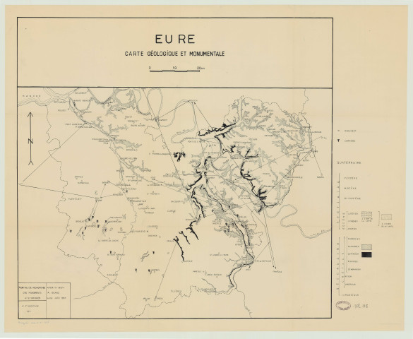Carte géologique et monumentale. Eure