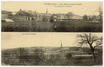 Evreux-Ville. Navarre : Asile Départemental de Santé - Vue prise Route de Conches et Vue prise de Cambolle.