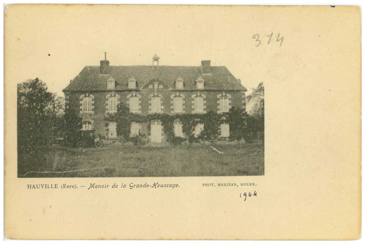 Hauville. Manoir de la Grande-Moussage.