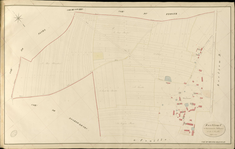 Mesnil-Hardray (Le). Section C _ de Mousseaux et de Bellemare _ 1re de 3 Feuilles