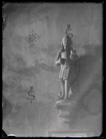 Église Saint-Sébastien de Saint-Sébastien-de-Morsent (Eure), statue de Saint-Adrien.