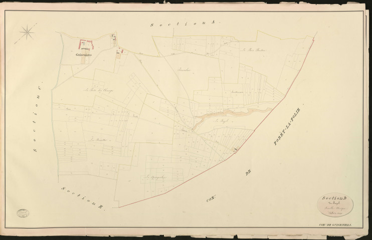 Guiseniers. Section D _ Du Fayel _ Feuille Unique