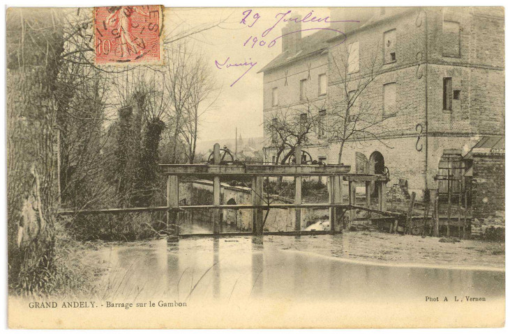 Andelys (Les). Barrage sur le Gambon.