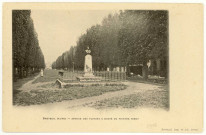 Breteuil-sur-Iton. Avenue des Plesses et buste du peintre Ribot.