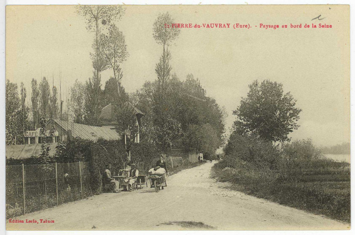 Saint-Pierre-du-Vauvray. Paysage au bord de la Seine.