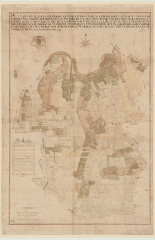 Roman - "Plan général et géométrique des fiefs, terres et seigneuries de Roman, Chagny, Le Grand-Tertre et Montmorin". *